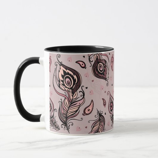 Mug Motif de plume de paon (Gauche)
