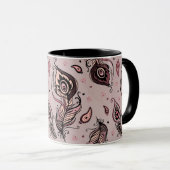 Mug Motif de plume de paon (Devant droit)