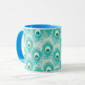 Mug Motif de plumes de paon (Devant gauche)