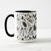 Mug Motif de plumes noir et blanc (Gauche)