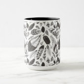 Mug Motif de plumes noir et blanc (Centre)