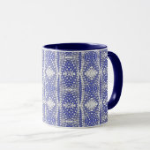 Mug Motif de point blanc sur bleu (Devant droit)