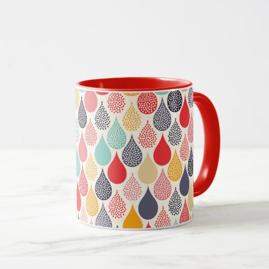 Mug Motif de point d'art pop Raindrop (Devant droit)