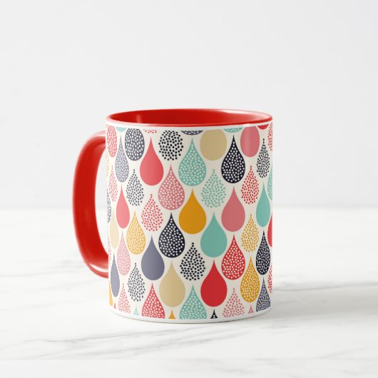 Mug Motif de point d'art pop Raindrop (Devant gauche)