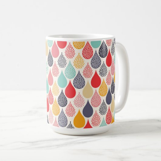 Mug Motif de point d'art pop Raindrop (Devant droit)