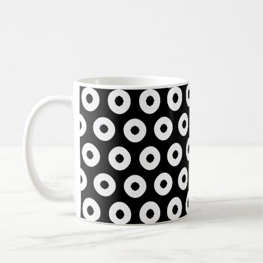 Mug Motif de point Polka noir/blanc (Gauche)