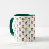 Mug Motif de point Polka Succulent Aquarelle (Devant gauche)