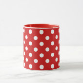 Mug Motif de point rouge et blanc de polka (Centre)