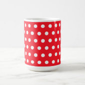 Mug Motif de point rouge et blanc de polka. Tacheté (Centre)