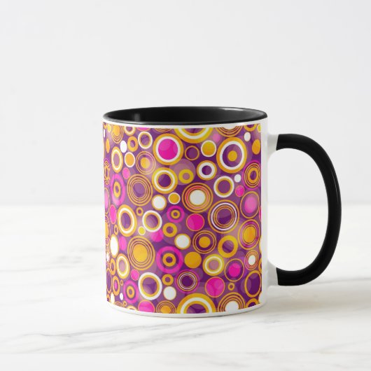 Mug Motif de point violet de polka (Droite)