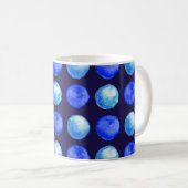 Mug Motif de points bleu d'aquarelle d'hiver (Devant droit)