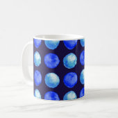 Mug Motif de points bleu d'aquarelle d'hiver (Devant gauche)