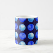 Mug Motif de points bleu d'aquarelle d'hiver (Centre)