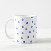 Mug Motif de points bleu et blanc de confettis (Gauche)