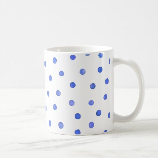 Mug Motif de points bleu et blanc de confettis (Droite)