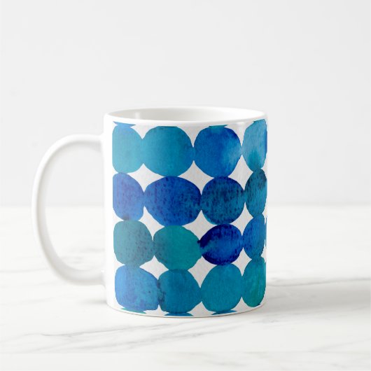 Mug Motif de points - bleu et vert (Gauche)