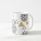 Mug Motif de points d'or géométriques à ananas. (Devant droit)