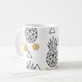 Mug Motif de points d'or géométriques à ananas. (Devant gauche)
