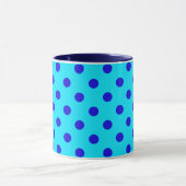 Mug Motif de points polka cyan et bleu Design (Centre)