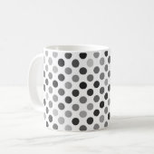 Mug Motif de points Polka monochrome (points noirs et (Devant gauche)