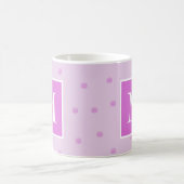 Mug Motif de points roses monogramme féminin (Centre)