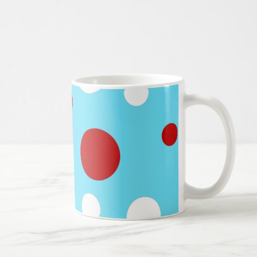 Mug Motif de pois blanc rouge de turquoise turquoise (Droite)
