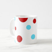 Mug Motif de pois blanc rouge de turquoise turquoise (Devant gauche)