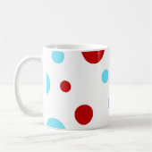 Mug Motif de pois blanc rouge de turquoise turquoise (Gauche)