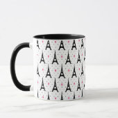 Mug Motif de pois et de coeurs de Tour Eiffel (Gauche)