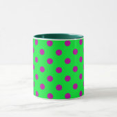 Mug Motif de pois violet sur fond vert (Centre)