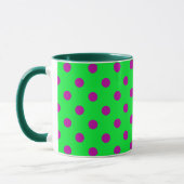 Mug Motif de pois violet sur fond vert (Gauche)