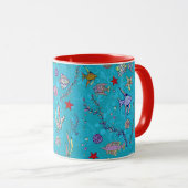 Mug Motif de poisson turquoise (Devant droit)