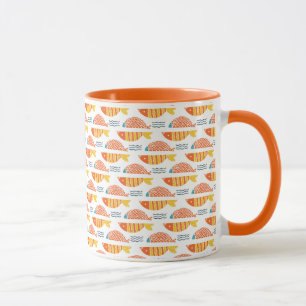 Mug Motif de poissons de natation d'art populaire