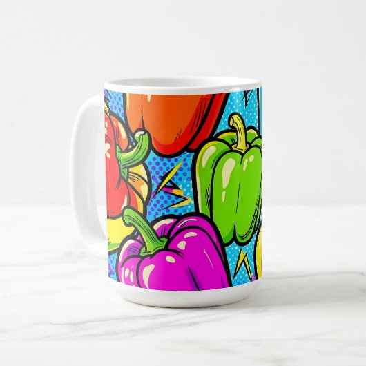 Mug Motif de poivrons Pop Art (Devant gauche)