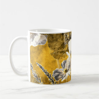 Mug Motif de Poppies d'aquarelle florale monochrome