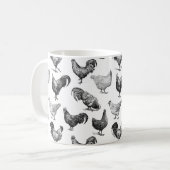 Mug Motif de poulet de la ferme Retro Country (Devant gauche)