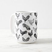 Mug Motif de poulet de la ferme Retro Country (Devant gauche)