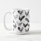 Mug Motif de poulet de la ferme Retro Country (Gauche)