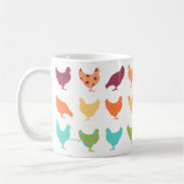 Mug Motif de poulet multicolore Funky (Gauche)