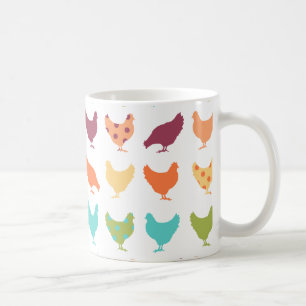 Mug Motif de poulet multicolore Funky