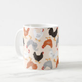 Mug Motif de poulets et de coqs (Devant gauche)