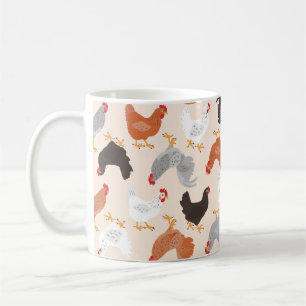 Mug Motif de poulets et de coqs