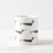 Mug Motif de pull de Noël drôle pour dachshund noir (Centre)