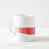 Mug Motif de pull de Noël rouge pour chien de Vienne F (Devant gauche)