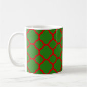 Mug Motif de Quatrefoil vert et rouge (Gauche)