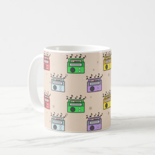 Mug Motif de radio de musique (Devant gauche)