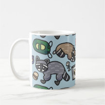 Motif de Raton Laveur Mignon "Panda de Poubelle"