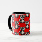 Mug Motif de Raton laveur Rouge  (Devant gauche)