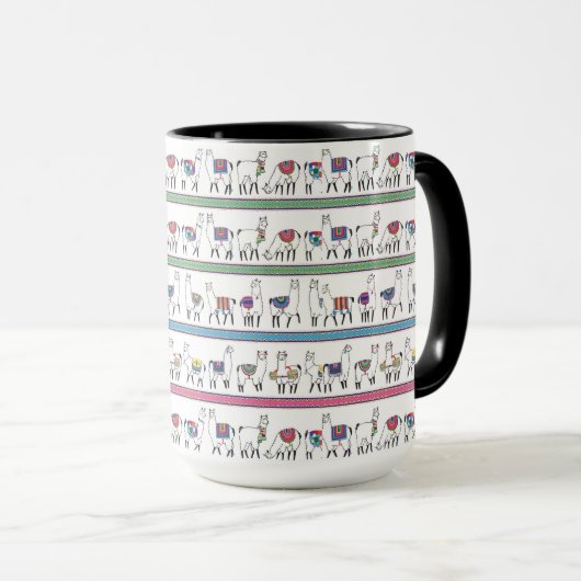 Mug Motif de rayure de lama (Devant droit)