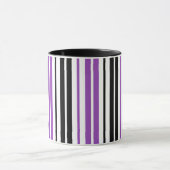 Mug Motif de rayures blanches noires violettes Design (Centre)